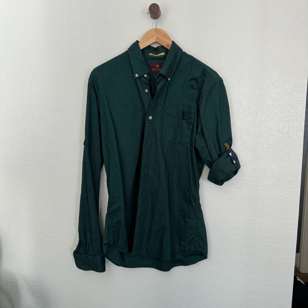 SCOTCH AND SODA Unique shirt button up metallic green